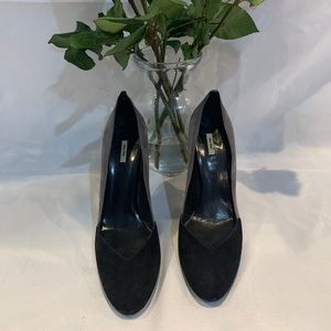 Miu Miu ombré grey/black suede and patent leather